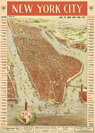 Birdseye View of New York City Poster