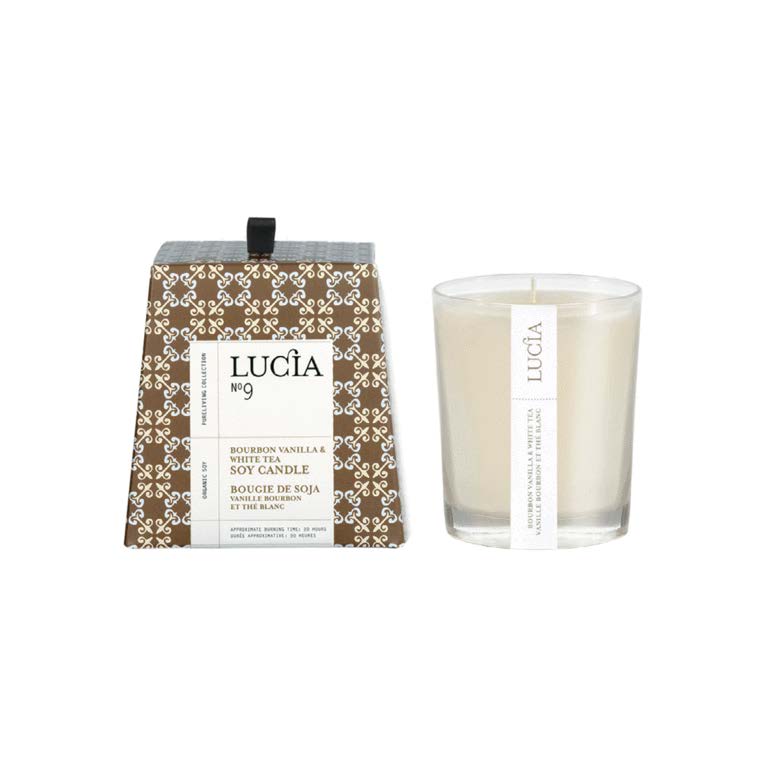 Lucia Candle Organic Soy No. 9 Bourbon Vanilla and White Tea