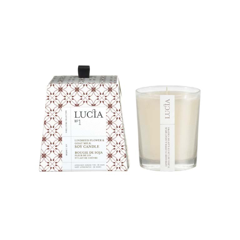 Lucia Candle Organic Soy No. 1 Linseed Flower and Goat Milk