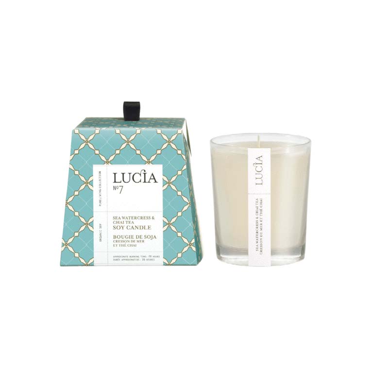 Lucia Candle Organic Soy No. 7 Sea Watercress and Chai Tea