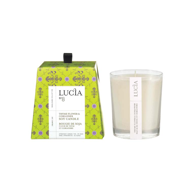 Lucia Candle Organic Soy No. 8 Thyme Flower and Coriander