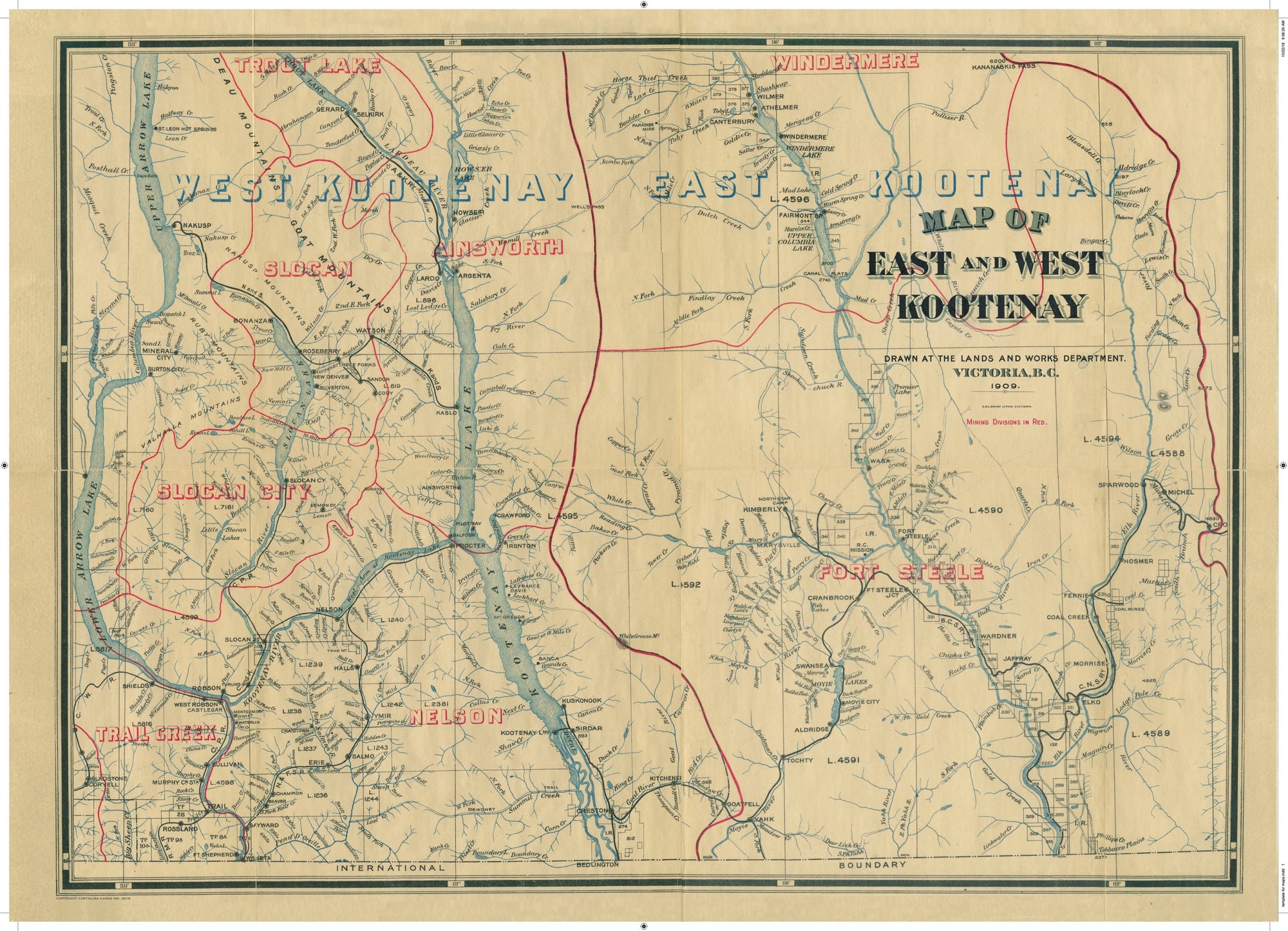 
                Map of East and West Kootenays
              