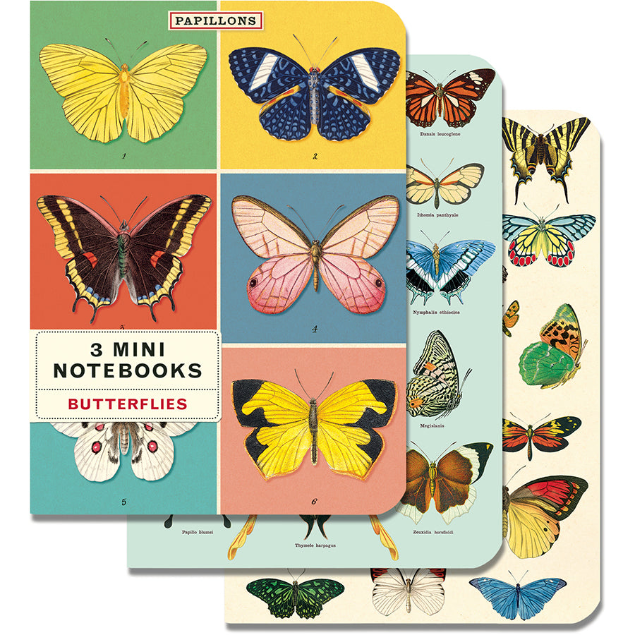 Set of 3 Mini Notebooks - Butterflies