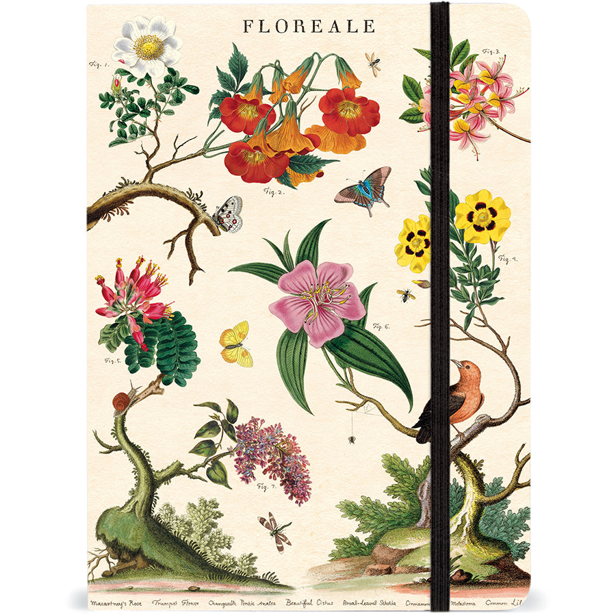 Large Notebook with Elastic Closure - Floreale