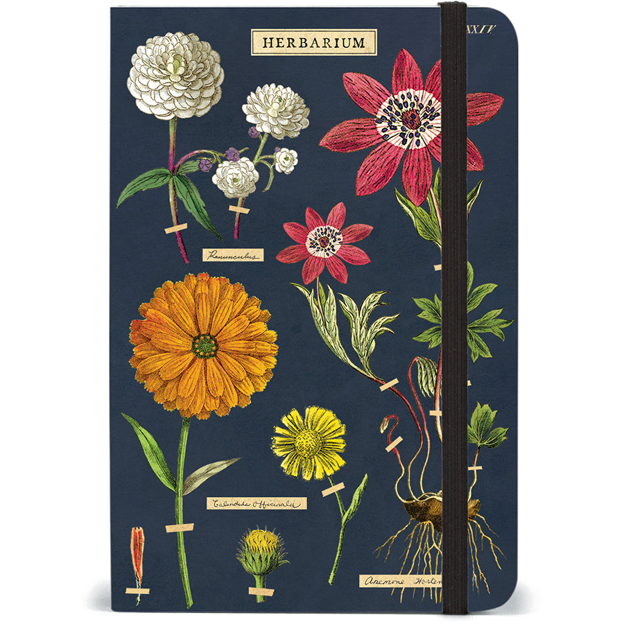 Small Notebook with Elastic Closure - Herbarium