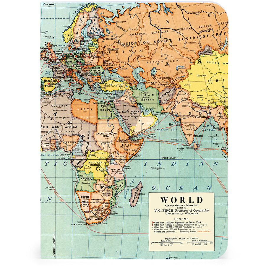 Set of 3 Mini Notebooks - World Maps