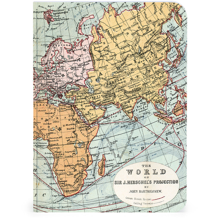 Set of 3 Mini Notebooks - World Maps