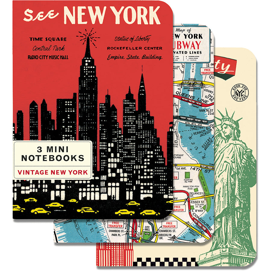 Set of 3 Mini Notebooks - Vintage New York