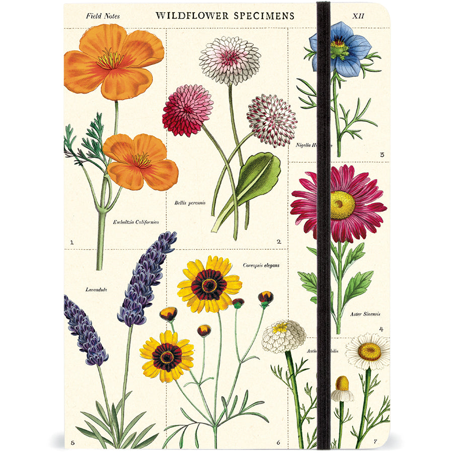 Large Notebook with Elastic Closure - WildFlowers