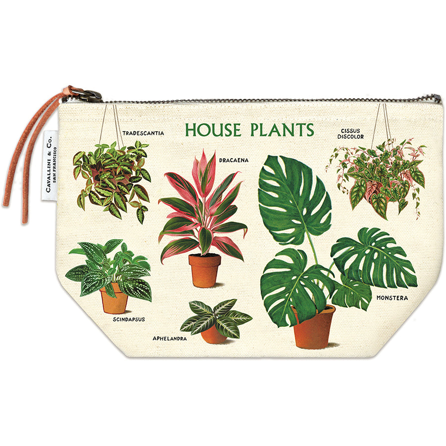 Vintage Zipper Pouch Large - House Plants