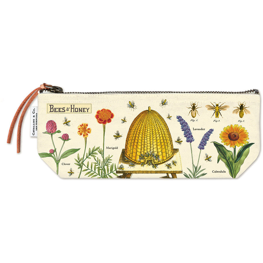 Vintage Mini Zipper Pouch - Bees and Honey