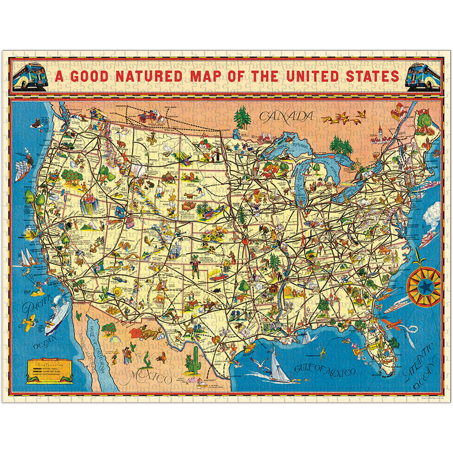 Map of the United States 1,000 Piece Puzzle