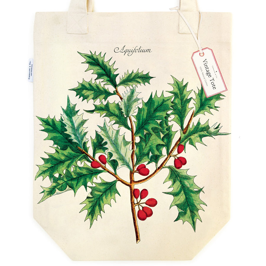 Canvas Tote Bags Christmas Holly Cartolina