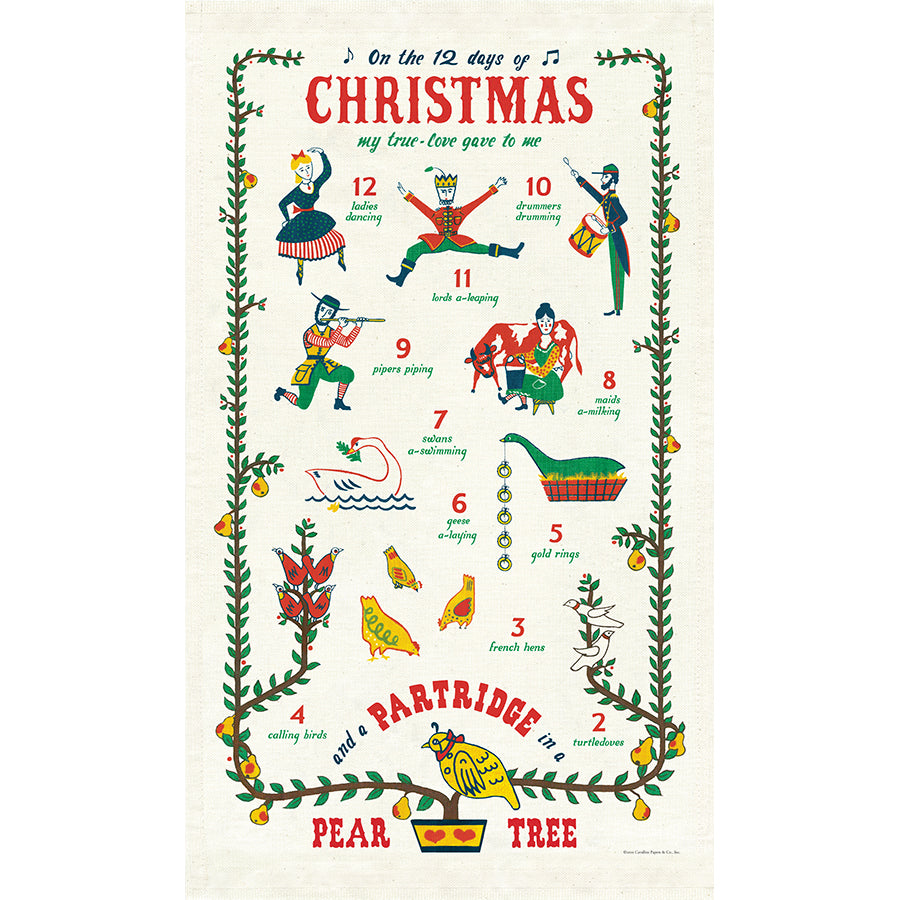 Tea Towel - Twelve Days of Christmas