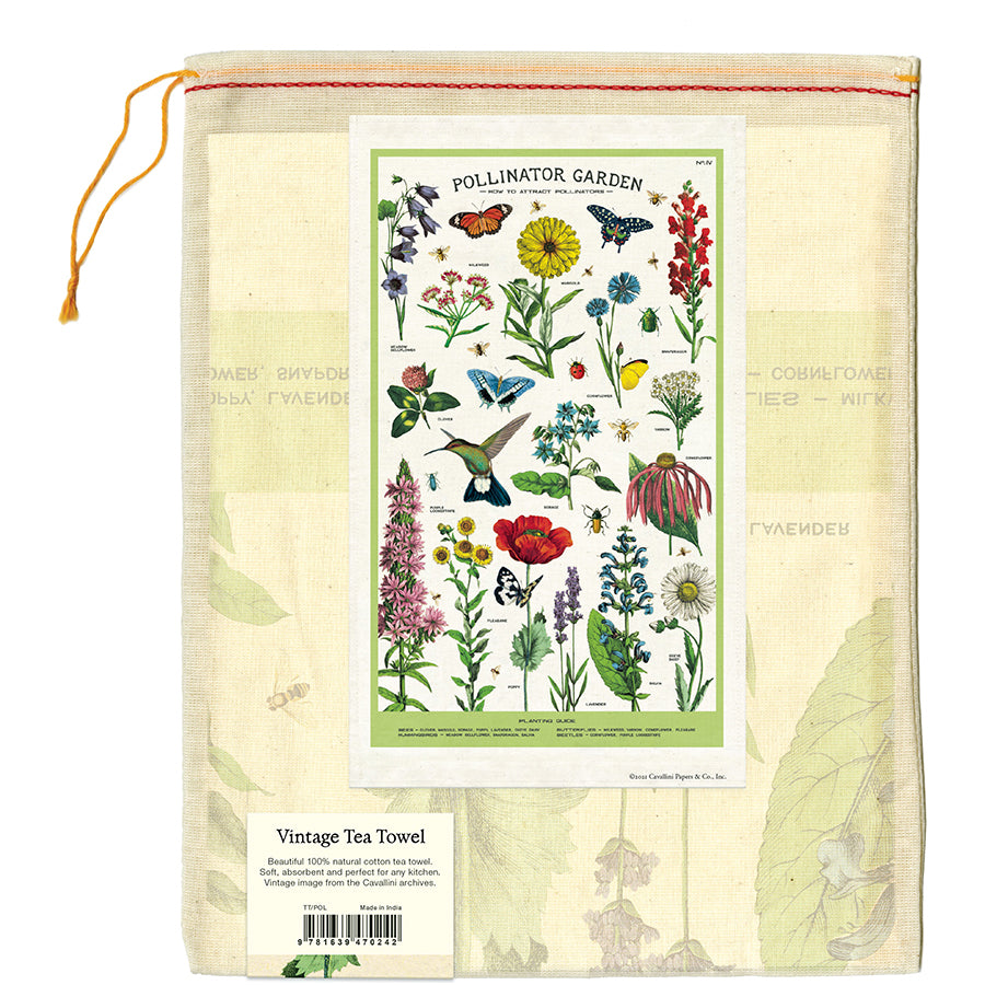 Tea Towel Pollinator garden