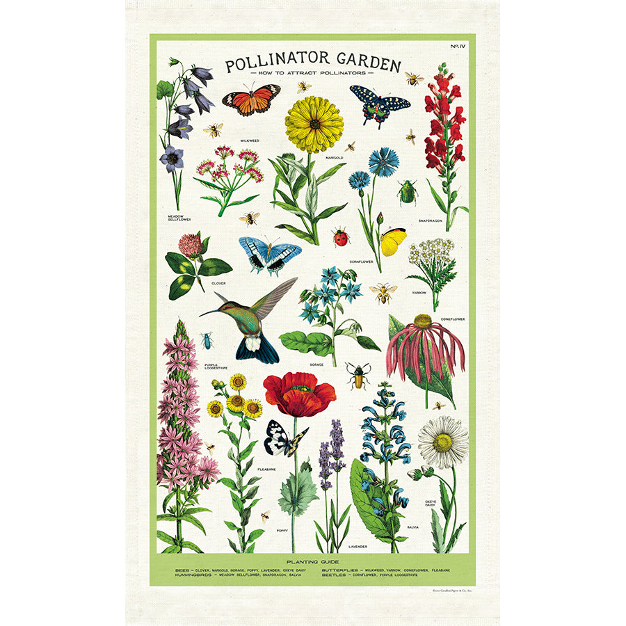 Tea Towel Pollinator garden