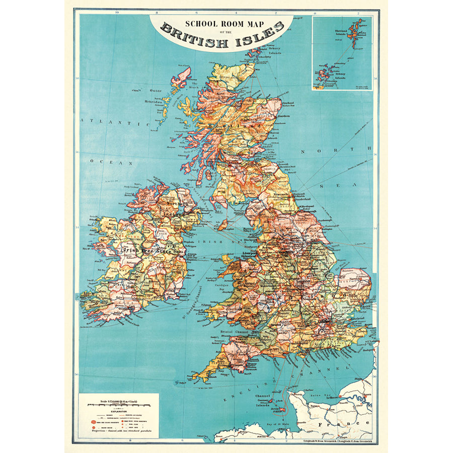 School Room Map of the British Isles Poster