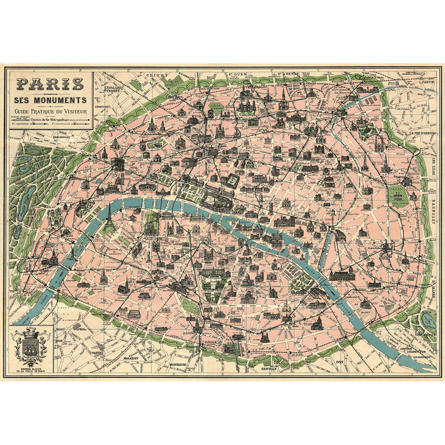 Paris Monuments Poster