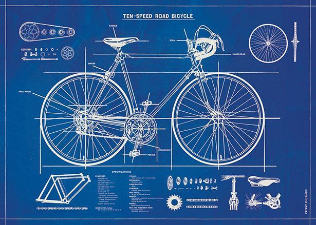 Bicycle Blueprint Poster