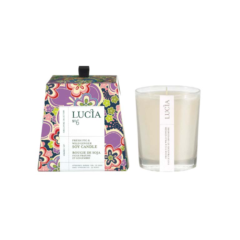 Lucia Candle Organic Soy No. 6 Fresh Fig and Wild Ginger