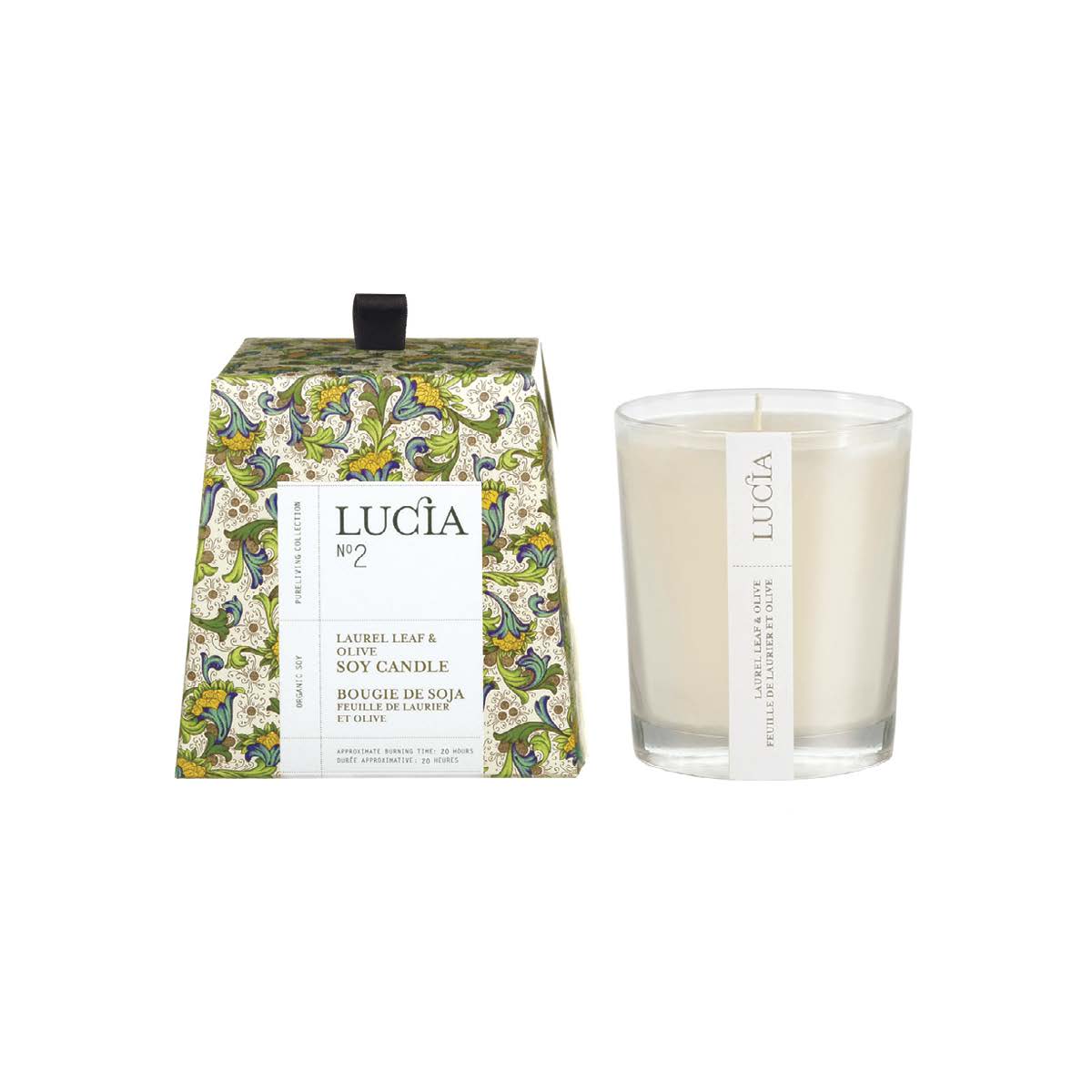 Lucia Candle Organic Soy No. 2 Laurel Leaf and Olive