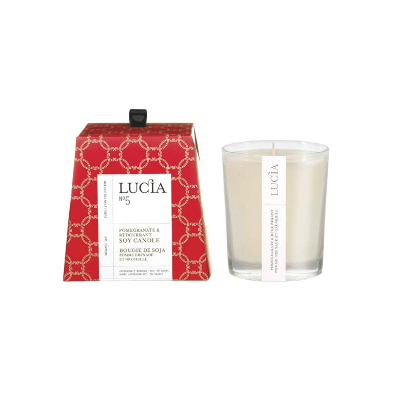 Lucia Candle Organic Soy No. 5 Pomegranate and Redcurrant