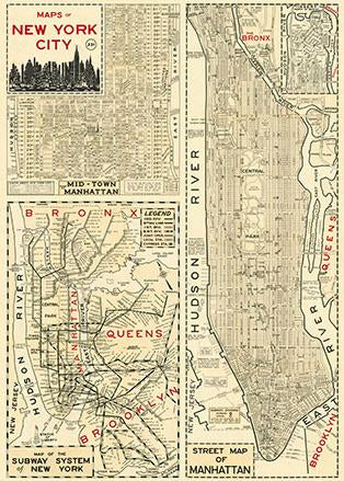 Maps of New York City Poster