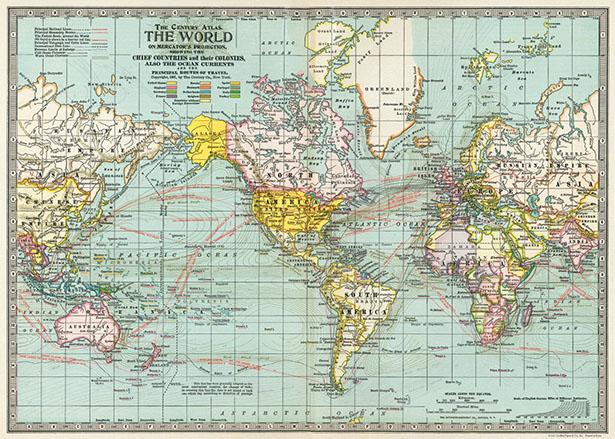 Ocean Currents of the World Map