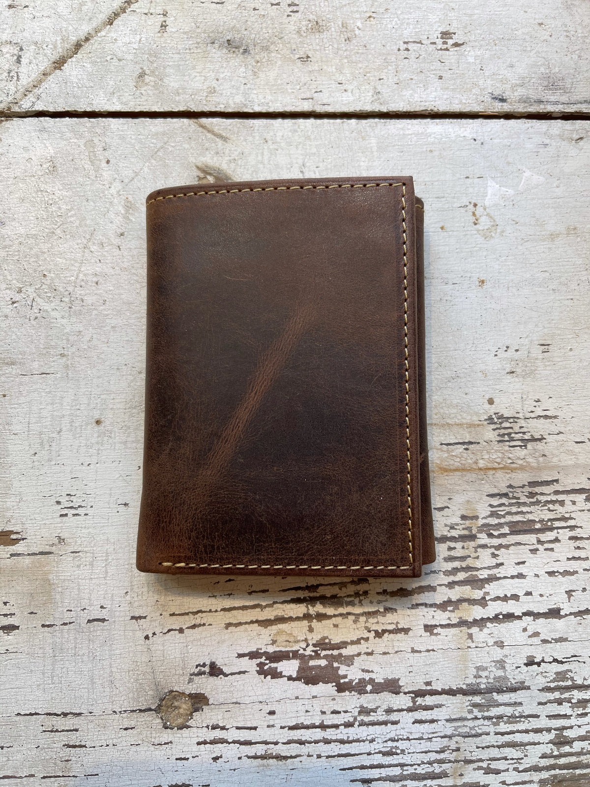 Brown Leather Trifold Wallet - Cartolina